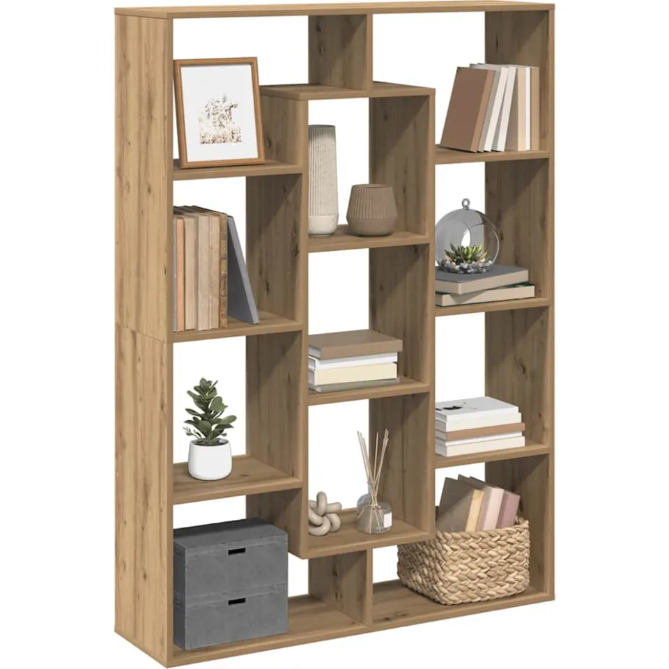 vidaXL Boekenkast 102x29x143 cm bewerkt hout artisanaal eikenkleur Bruin