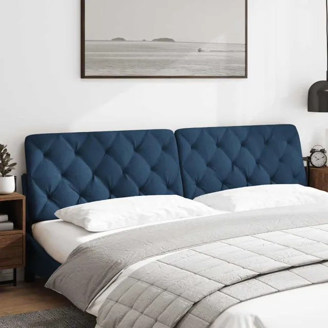 vidaXL Hoofdbordkussen 200 cm stof blauw