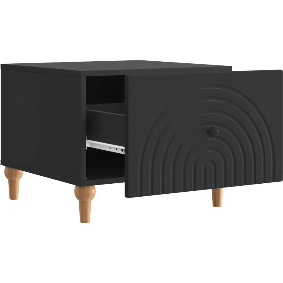 vidaXL Salontafel met lade Zwart 49 x 50 x 40 cm Bewerkt hout, foto 3