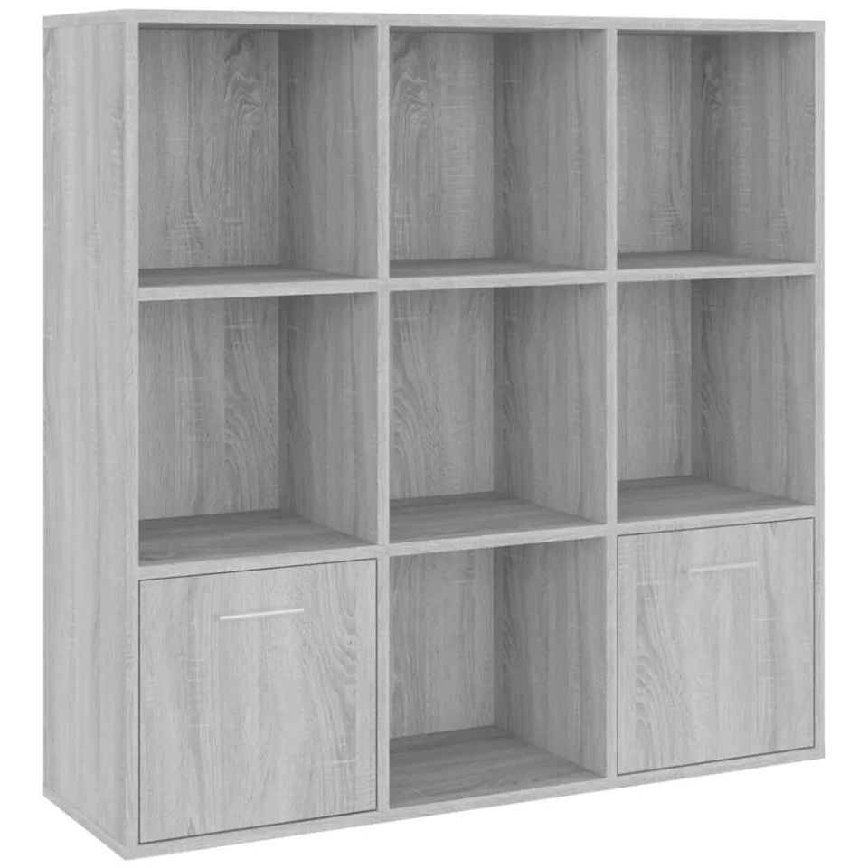 vidaXL Boekenkast 98x30x98 cm grijs sonoma eikenkleurig