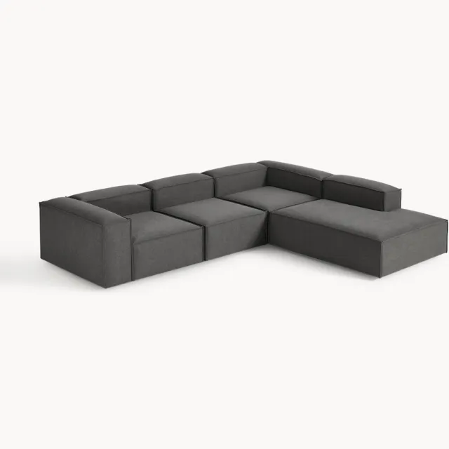 Westwing Collection XL modulaire hoekbank Lennon (4-zits) antraciet