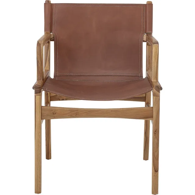 Bloomingville Ollie Loungestoel - Bruin - Leer