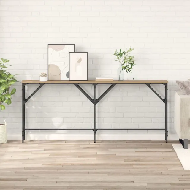 vidaXL Wandtafel - Artisan - Eiken - 180 - x - 30 - x - 75 - cm - Bewerkt - hout Artisan eiken
