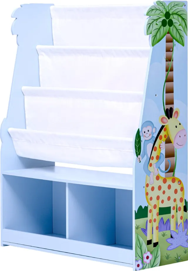 Teamson Kids Houten Boekenkast Voor Kinder - Kinderslaapkamer Accessoires - Zonnige Safari Ontwerp Multi