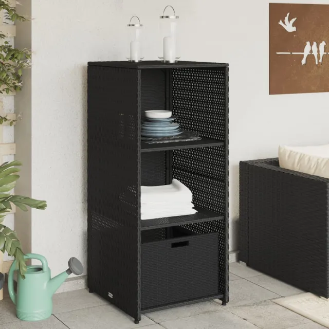 vidaXL Tuinkast 50x55x115 cm poly rattan zwart, foto 2