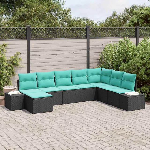 vidaXL Tuin Sofa Set 8 st Zwart poly rattan, foto 2