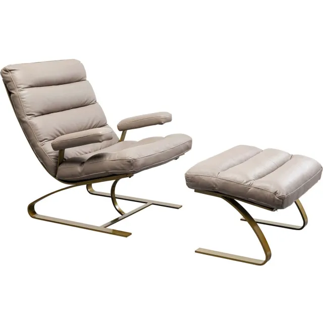 Kare Design Fauteuil en Voetensteun Novel Kare Design Bruin
