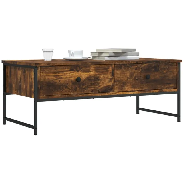vidaXL Salontafel 101x49x39,5 cm bewerkt hout gerookt eikenkleurig Bruin