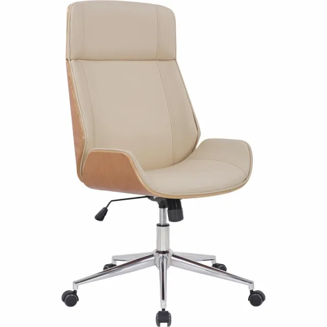 CLP Varel Bureaustoel - Ergonomisch - Voor volwassenen - Kunstleer - natura/creme