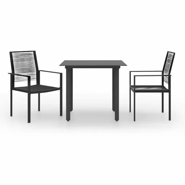vidaXL 3-delige Tuinset Zwart