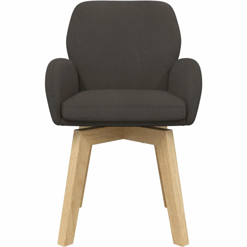 vidaXL Draai Eetstoelen 2 st Bouclé Donkergrijs 54 x 58 x 87 cm