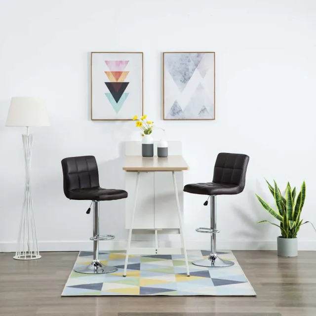 vidaXL Barstoelen 2 st kunstleer bruin