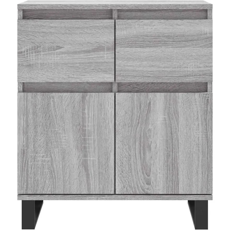 vidaXL Dressoir 60x35x70 cm bewerkt hout grijs sonoma eikenkleurig