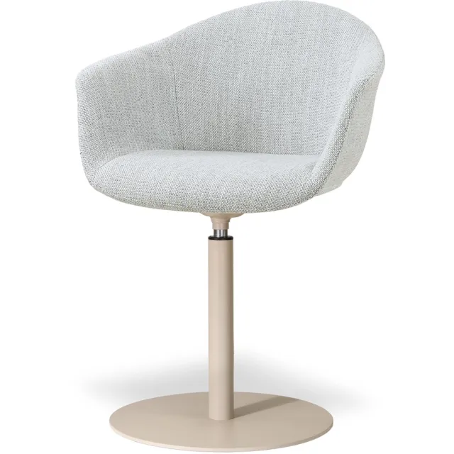 Nolon Niva-Otis draaibare tulp eetkamerstoel cottonbeige - mat zwart onderstel