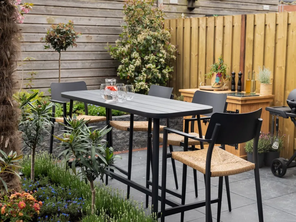 Bellagio tuinmeubelen Bellagio Cino 175cm barset 5-delig stapelbaar grijs, foto 4