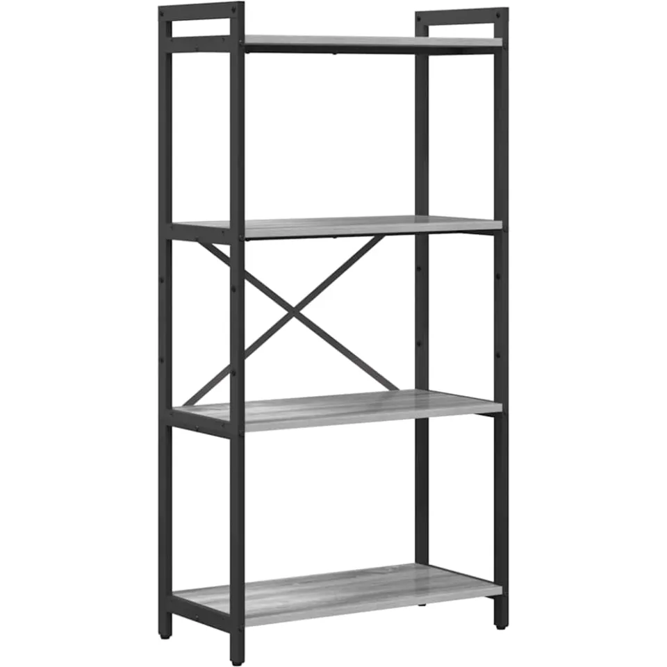 vidaXL Boekenkast 60 x 30 x 120 cm Bewerkt hout Grijs sonoma, foto 3