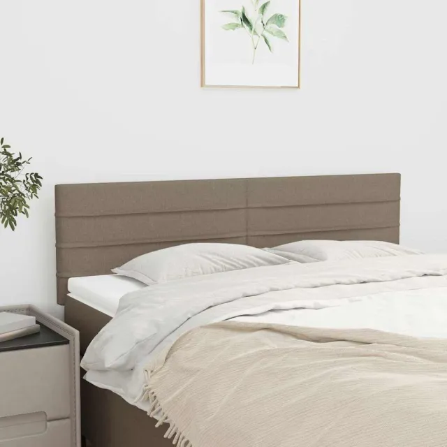 vidaXL Hoofdborden 144x5x78/88 cm stof taupe