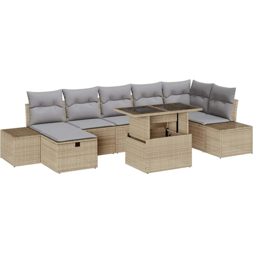 vidaXL Tuin Sofa Set 8 st poly rattan bruin