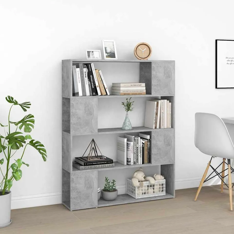 vidaXL Boekenkast/kamerscherm 100x24x124 cm betongrijs grijs, foto 2