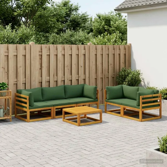 vidaXL Bankstel 6 st Naturel Massief Acaciahout Groen