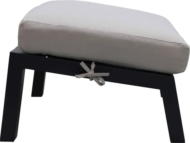 4 Seizoenen Tuinmeubelen Voetenbank Bezano | Off White/Matt Black | Aluminium Matt Black, Grey