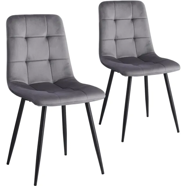 Golaro Eetkamerstoelen - Stoel - Stoelen voor Eetkamer, Woonkamer of Keuken - Stoelen Set Van 2 - Moderne Dining Stoelen - Grijs
