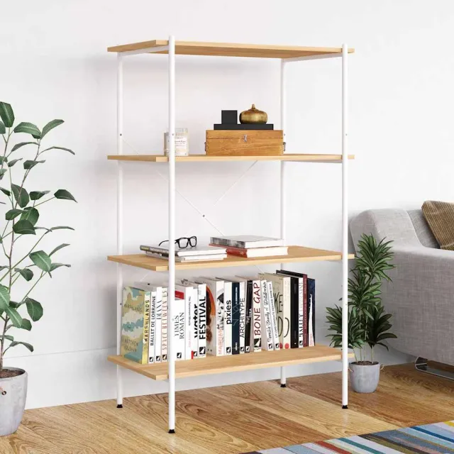 vidaXL Opbergrek 4-laags 80x40x130 cm wit en eikenkleurig, foto 2