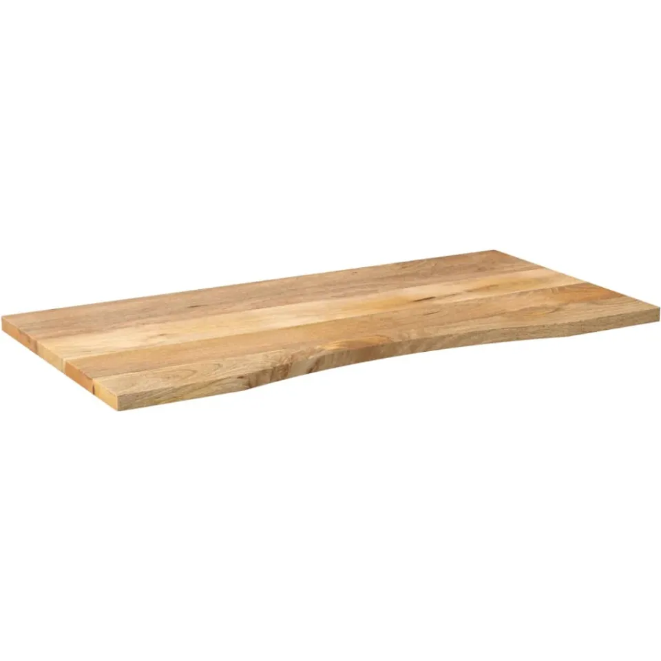 vidaXL Bureaublad met ronding 140x50x2,5 cm massief ruw mangohout Bruin