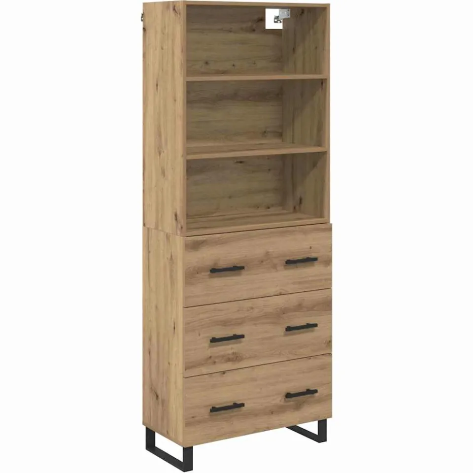 vidaXL Hoge kast 2 st Artisan Eiken 69,5 x 34 x 180 cm, foto 3