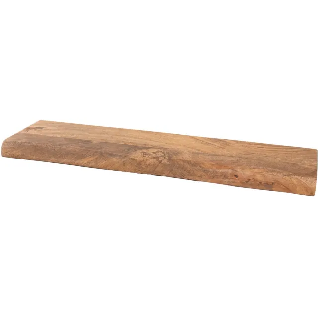 Home67 Wandplank Pure Mangohout 80 cm - Zwevende Wandplanken met Natuurlijke Boomrand Bruin