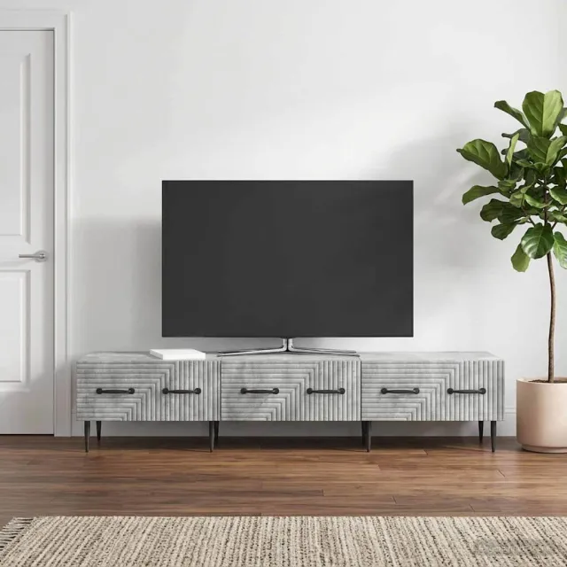 vidaXL TV-kast met lade Betongrijs 147 x 34,5 x 30 cm Bewerkt hout