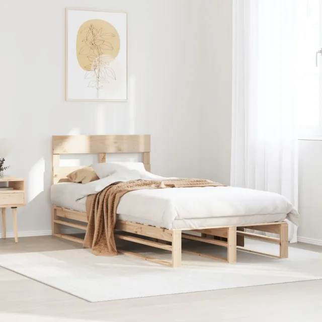 vidaXL Bedframe zonder matras massief grenenhout 100x200 cm bruin