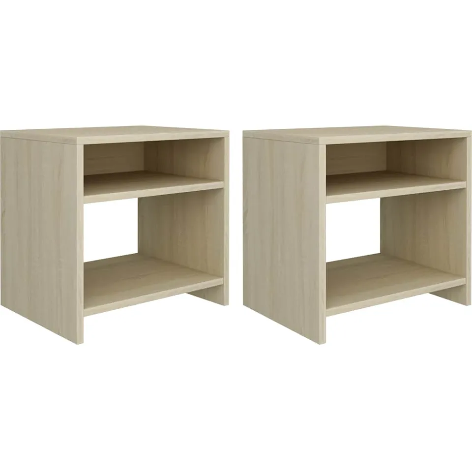 vidaXL Nachtkastjes 2 st 40x30x40 cm bewerkt hout sonoma eikenkleurig, foto 3