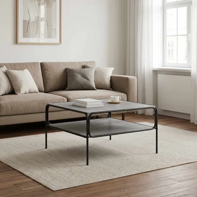 vidaXL Bijzettafel Grijs Sonoma 100 x 50 x 46 cm Bewerkt hout, foto 2