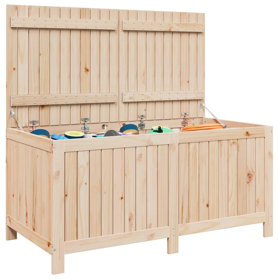 vidaXL Tuinopslagdoos 359 L Massief grenenhout 146,5 x 68 x 63 cm Tan