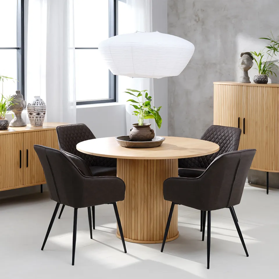 Olivine Lenn houten eettafel naturel - Ø 120 cm, foto 2