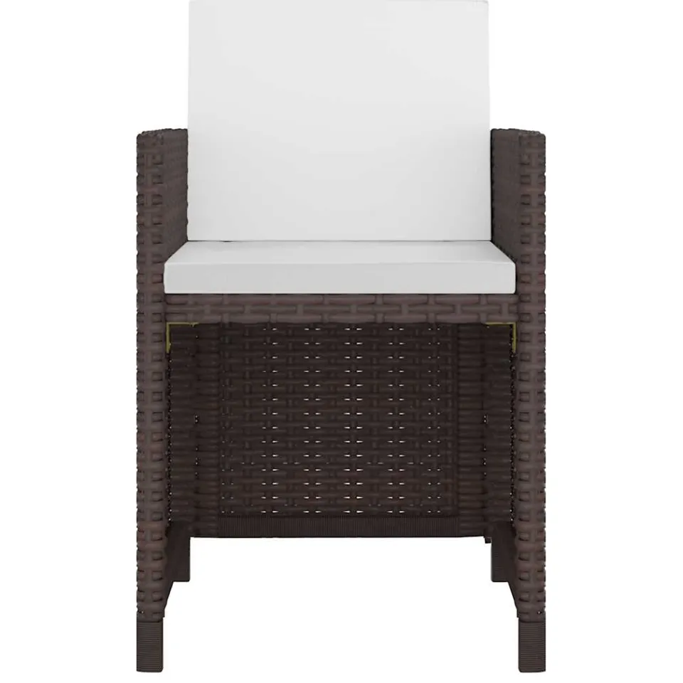 vidaXL 13-delige Tuinset met kussens poly rattan bruin, foto 4