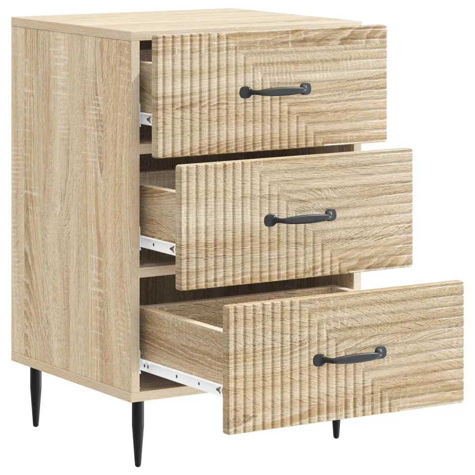 vidaXL Nachtkastje Sonoma Eiken 43 x 41 x 66,5 cm Bewerkt hout, foto 3