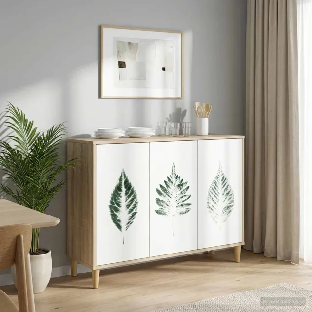 vidaXL Dressoir HANAU Sonoma 102 x 33 x 75 cm Bewerkt hout Bruin