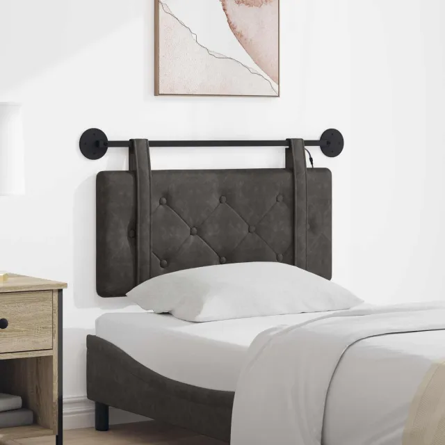 vidaXL Hangend hoofdbord Zwart Antiek PU