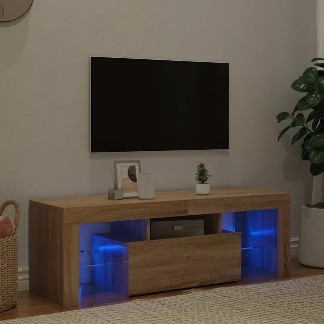 vidaXL Tv-meubel met LED-verlichting 120x35x40cm sonoma eikenkleurig Bruin