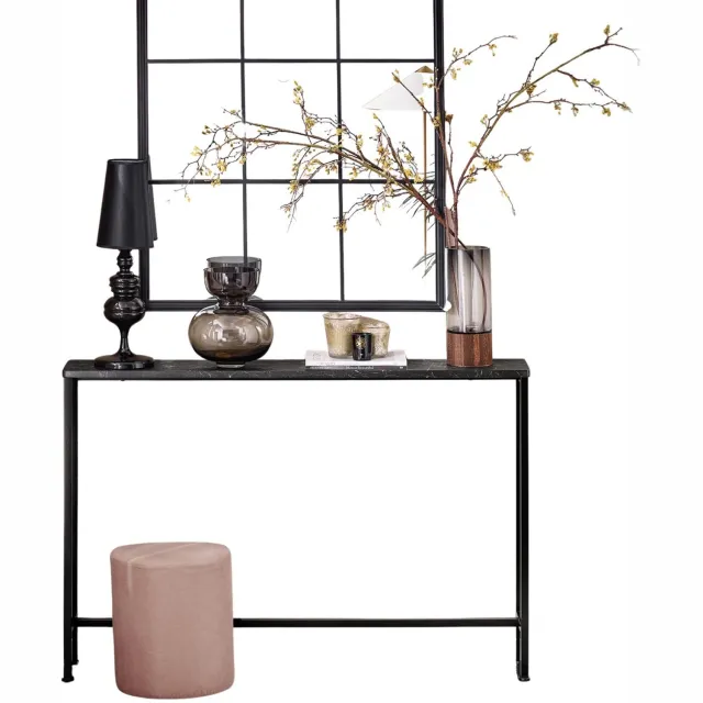 Happiq Consoletafel - Voor Hal - Vintage Stijl - Metaal Kleur Metal