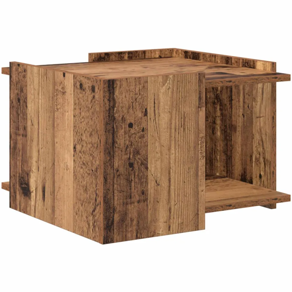 vidaXL Salontafel Oud hout 50,5 x 50 x 33 cm Bewerkt hout bruin, foto 3