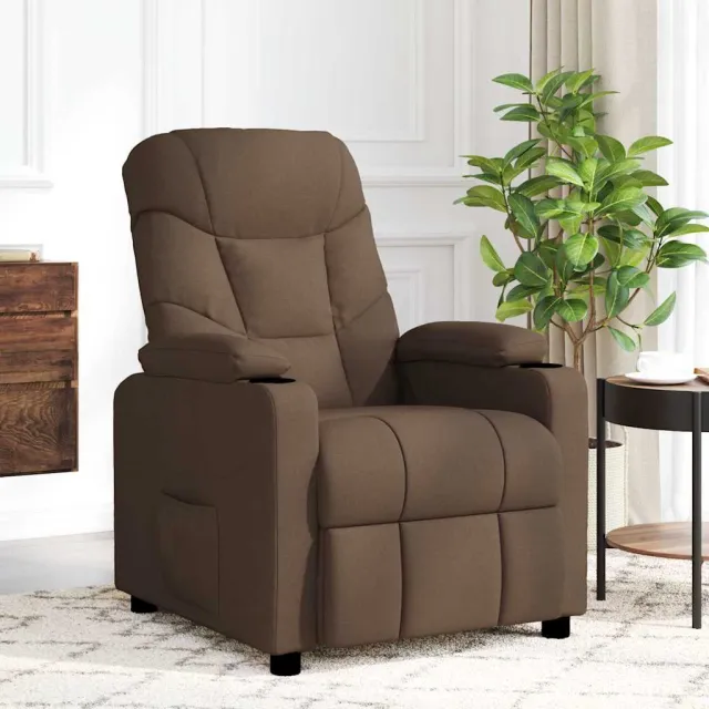 vidaXL Massagestoel stof donkerbruin