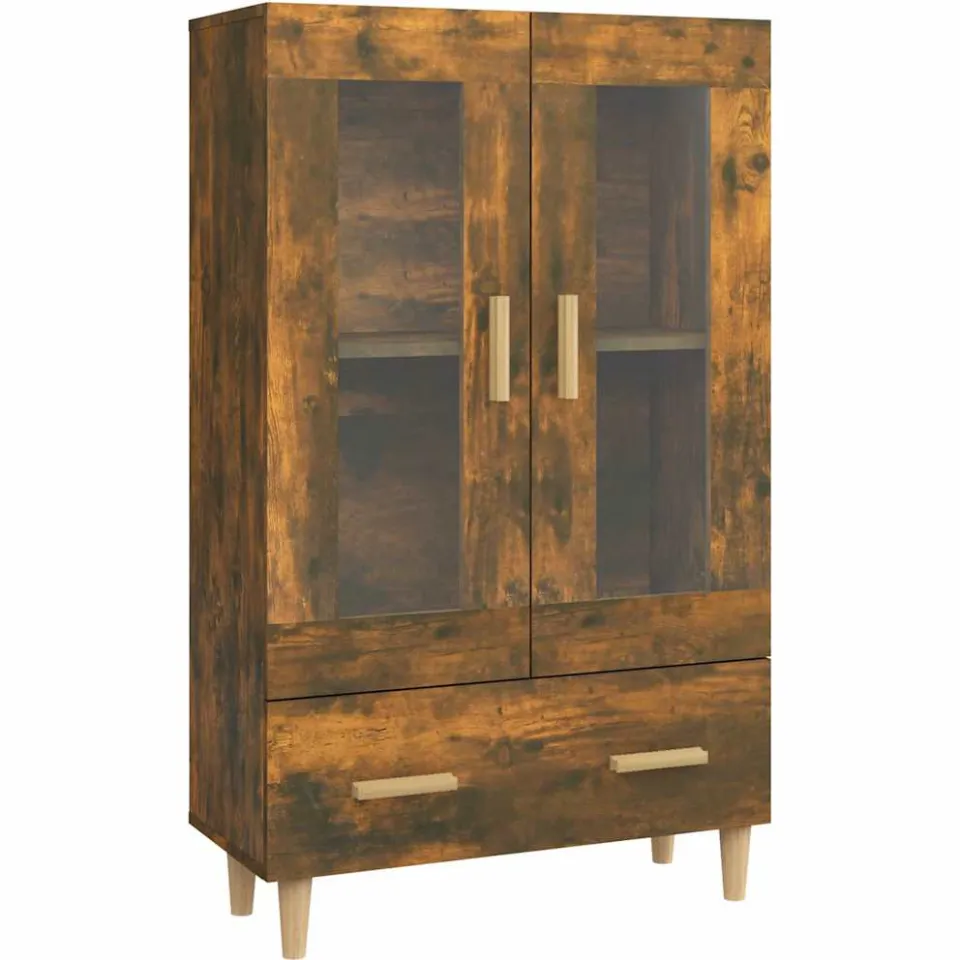 vidaXL Hoge kast 70x31x115 cm bewerkt hout gerookt eikenkleurig Bruin