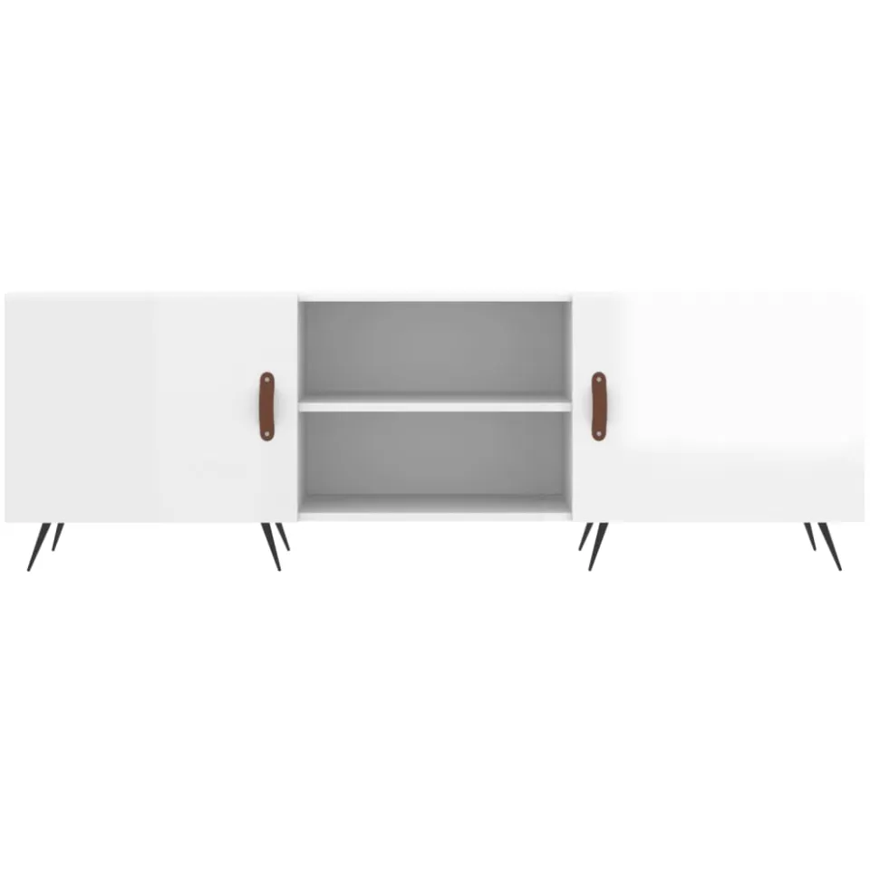 vidaXL Tv-meubel 150x30x50 cm bewerkt hout hoogglans wit