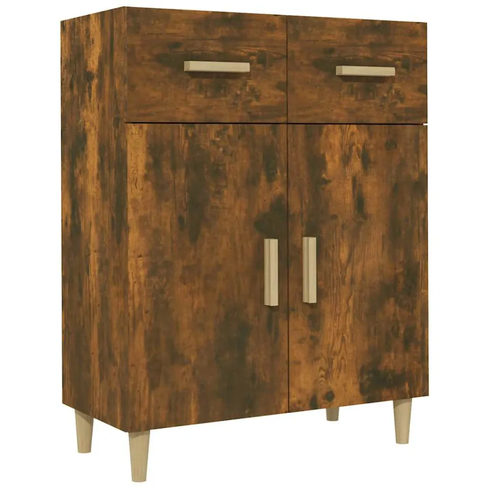 vidaXL Dressoir 69,5x34x89 cm bewerkt hout gerookt eikenkleurig Bruin
