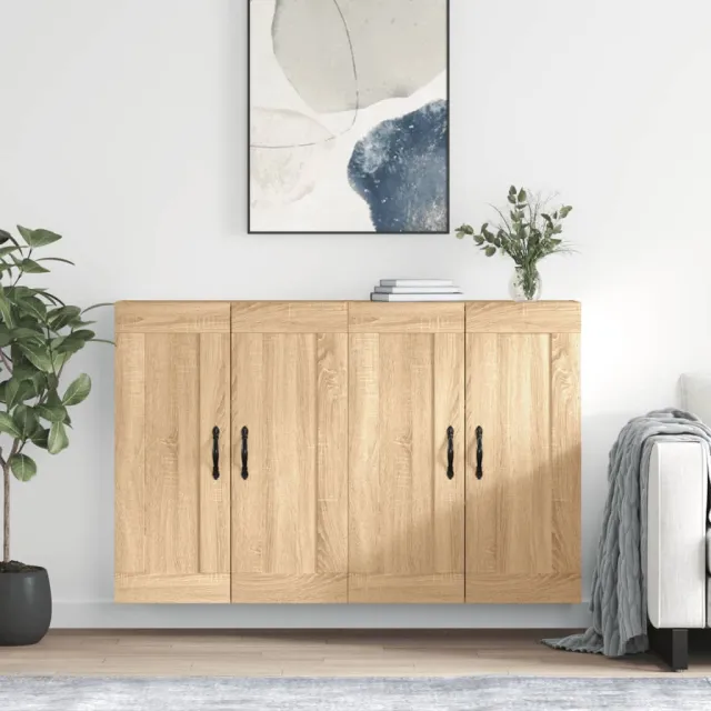 vidaXL Hangkasten 2 st bewerkt hout sonoma eikenkleurig Bruin