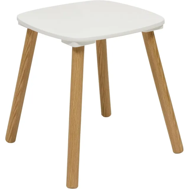 Atmosphera Alex Kinderset - Kindertafel met Stoel - Wit - Scandinavische Stijl Wit / Licht hout