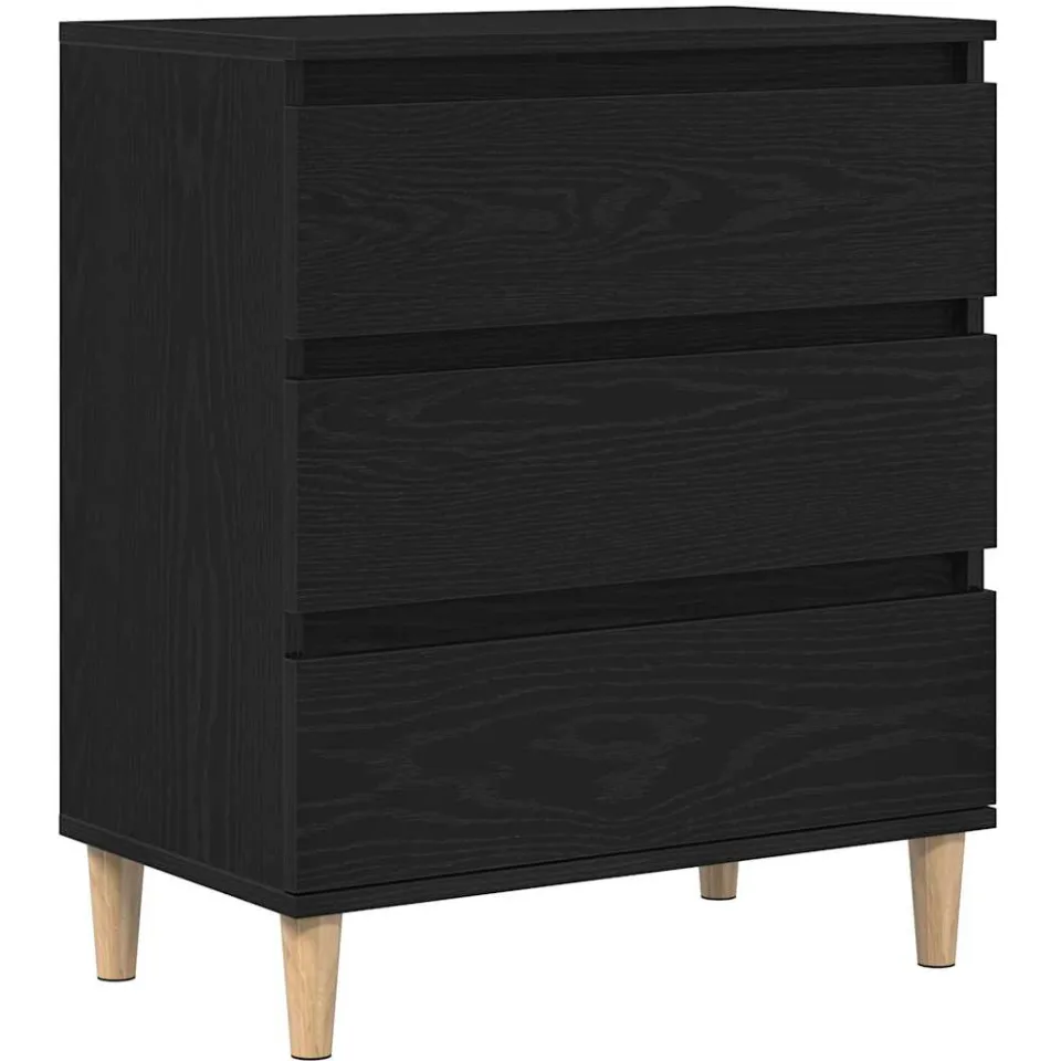 vidaXL Dressoir Zwart Eiken 60 x 35 x 70 cm Bewerkt hout, foto 3